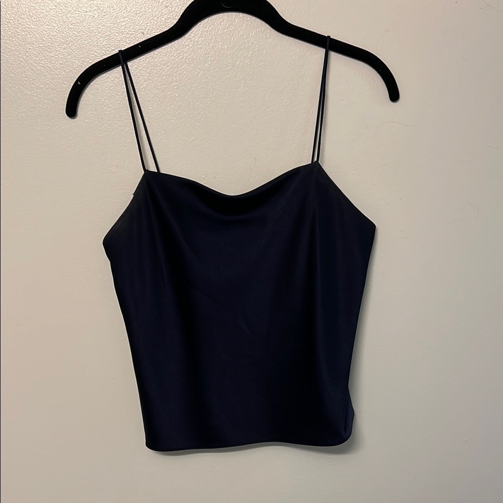 Alice + Olivia Navy Cowl Neck Camisole – Size XS
